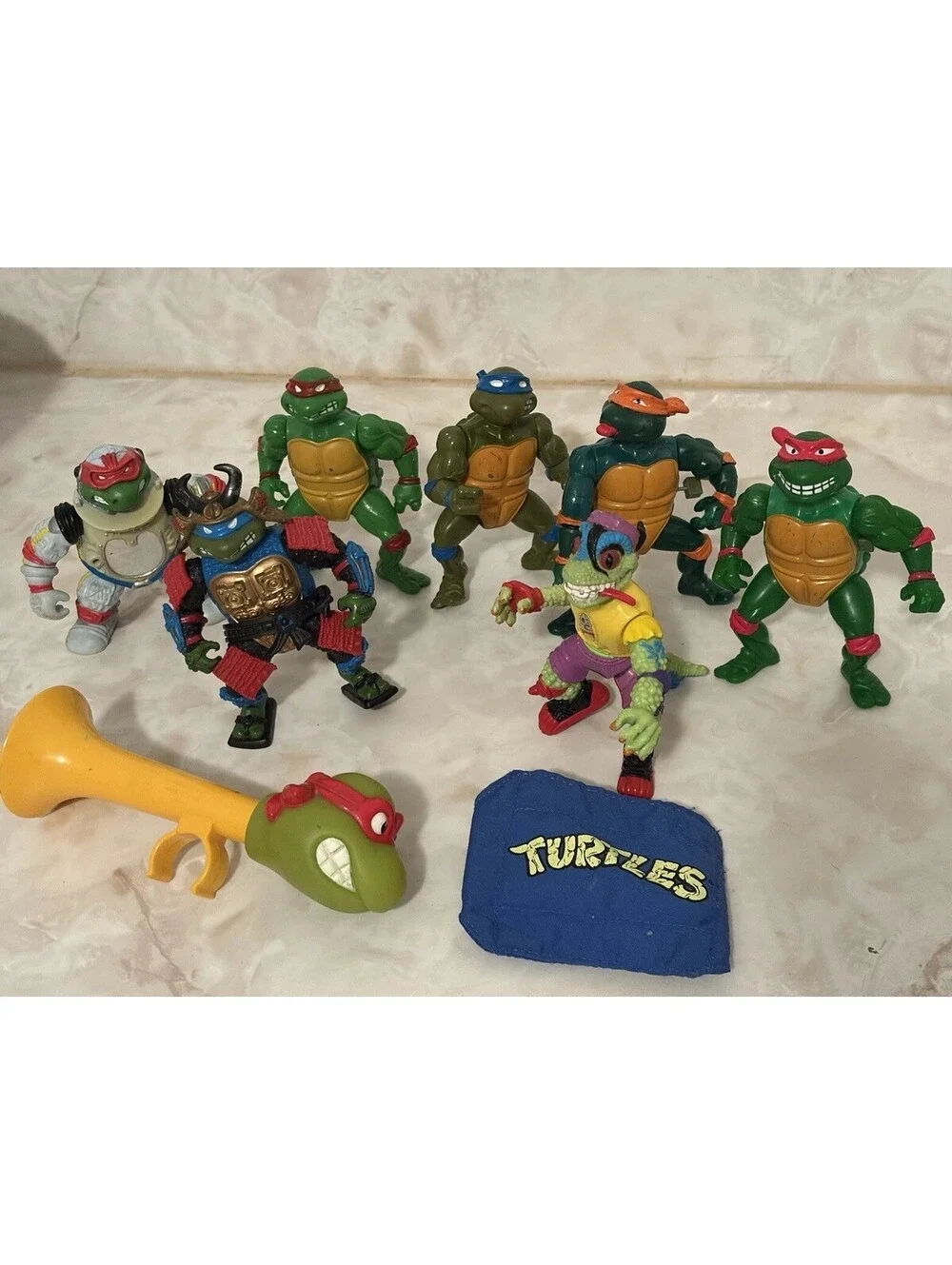 Vintage TMNT Teenage Mutant Ninja Turtles Action Figure Lot 1988-1991 Bike Horn